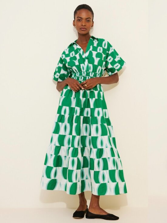 Anthropologie Dresses & Skirts - Anthropologie Somerset Maxi Dress — Green Geo Print 2X